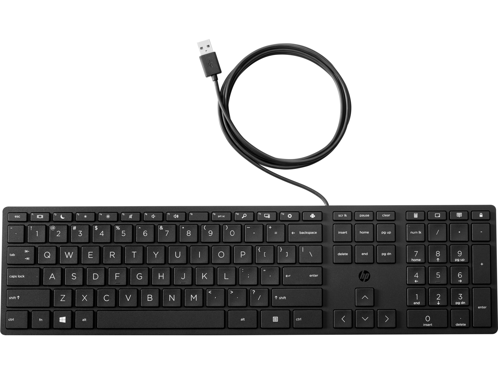 Teclado HP 320K Slim OEM USB Negro Ingles N/P: L96909-001 - PC Mania