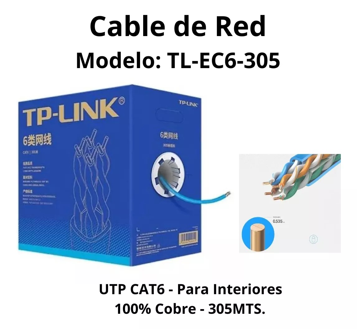 Bobina de Cable UTP CAT6 TP-Link Mod. TL-EC6-305 - PC Mania
