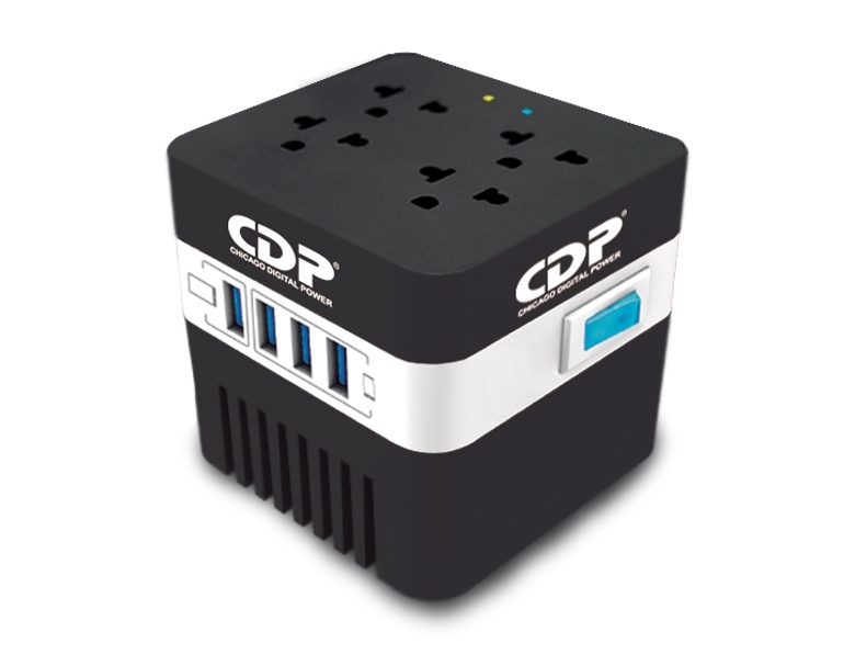 Regulador de Voltaje CDP 4 Tomas + 4 USB 120V/600VA/300W N/P: RU-AVR604 - PC Mania