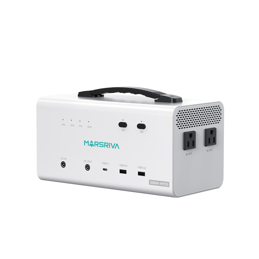 Estación de Poder Marsriva 300W 12.8V 25600 mAh DC/AC USB 2.0 USB C 2 Tomas Mod. MP3S - PC Mania