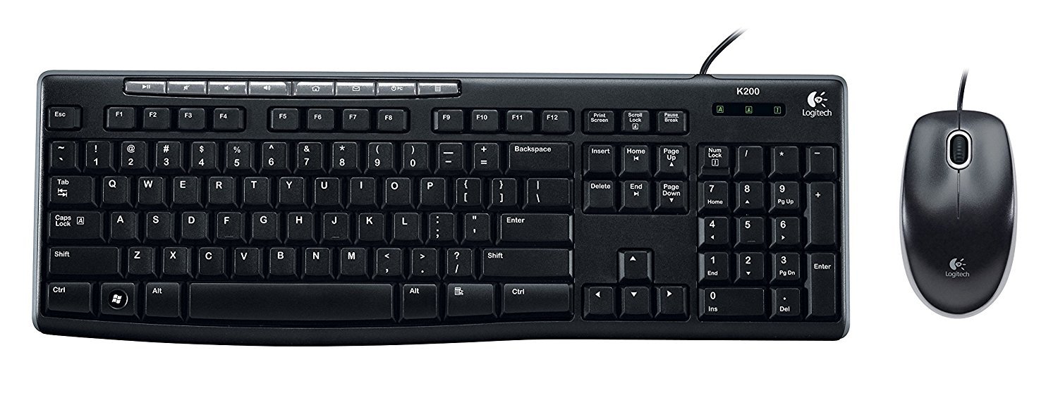 Kit de Teclado y Mouse Logitech Media MK200 Negro N/P: 920-002716 - PC Mania