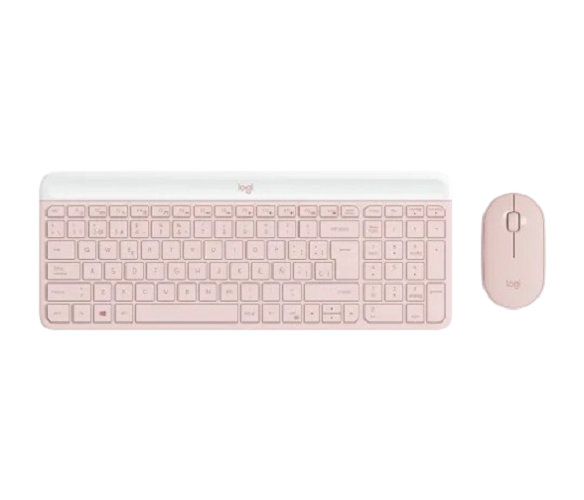 Kit de Teclado y Mouse Logitech Slim Inalámbrico MK470 Rosado N/P: 920-011312 - PC Mania