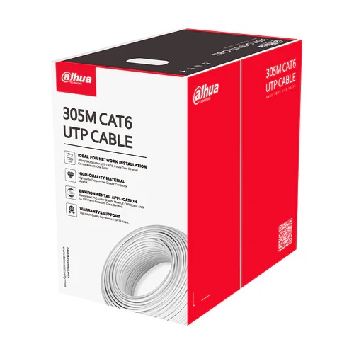 Bobina de Cable UTP CAT6 Dahua 305Mts. 100% Cobre N/P: DH-PFM920I-6UN-CN - PC Mania