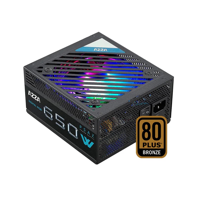 Fuente de Poder ATX AZZA 650W 80 Plus Bronze Mod. PSAZ-650W ARGB - PC Mania