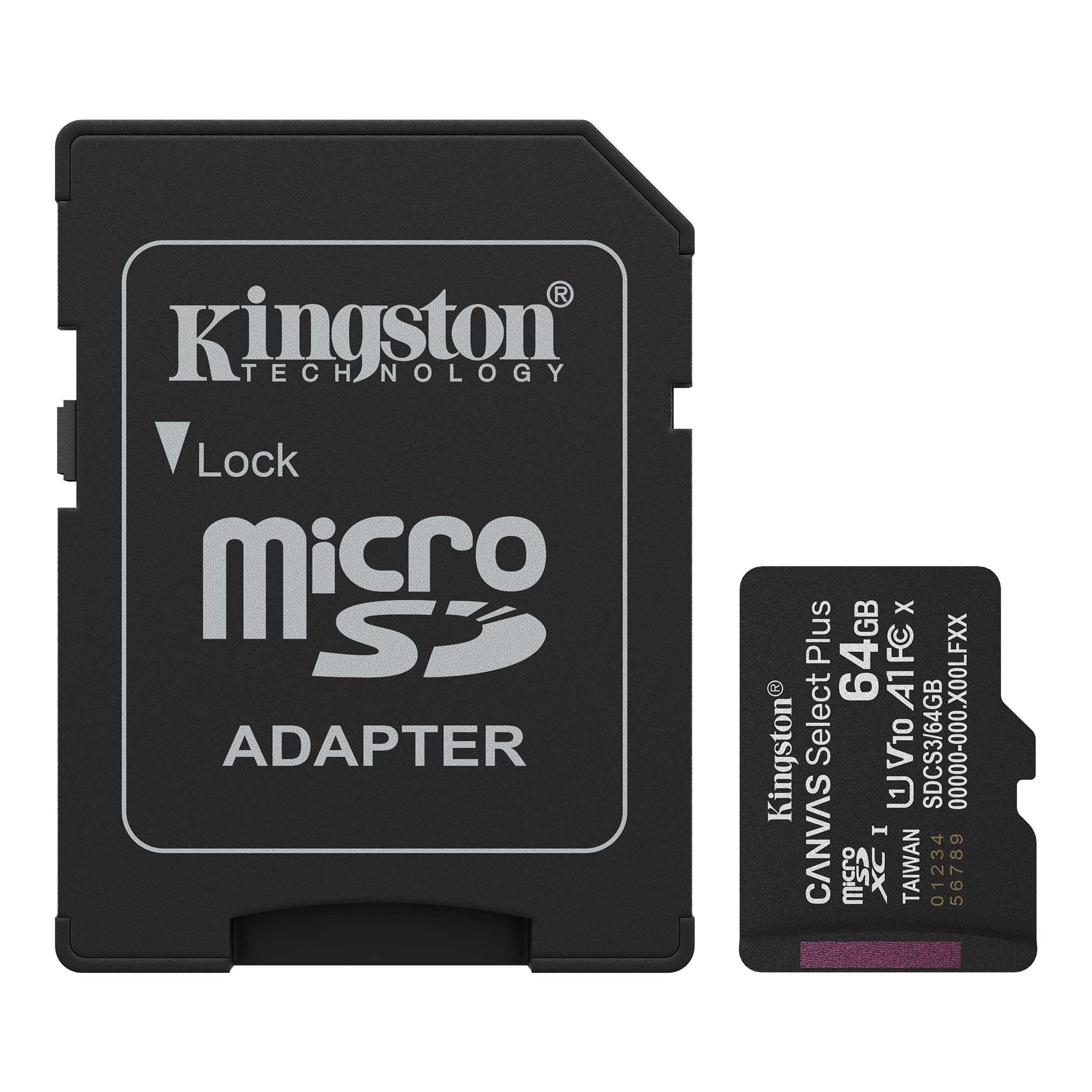 Memoria Micro SD 64GB Kingston Canva Select Plus N/P: SDCS3-64GB - PC Mania
