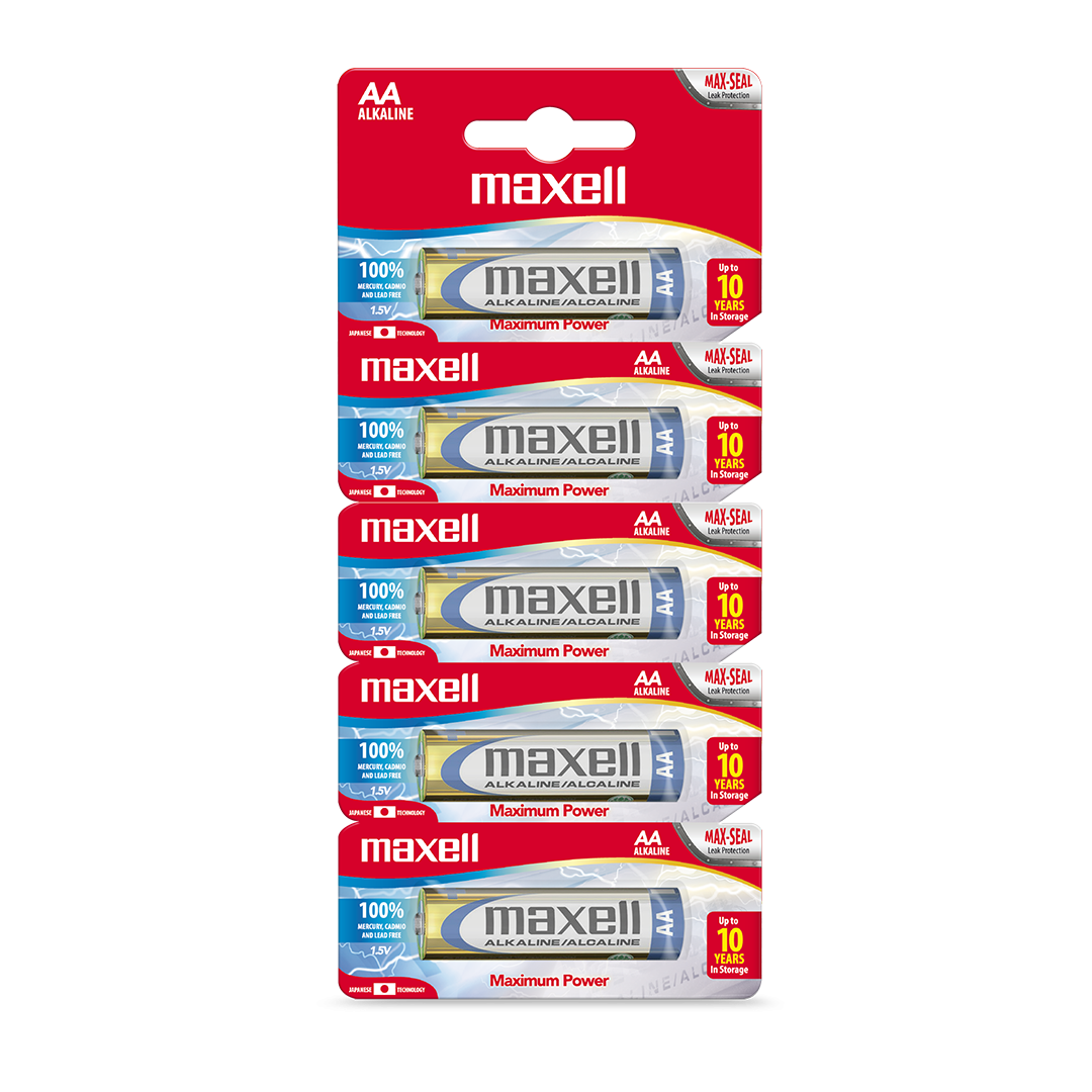 Batería Maxell LR6 Alcalina 1,5V AAX5 Mod. AA-5TS - PC Mania