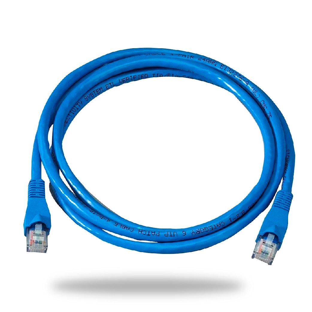 Patch Cord Azul Cat. 6 2 Mts. 100% Cobre Qnet - PC Mania