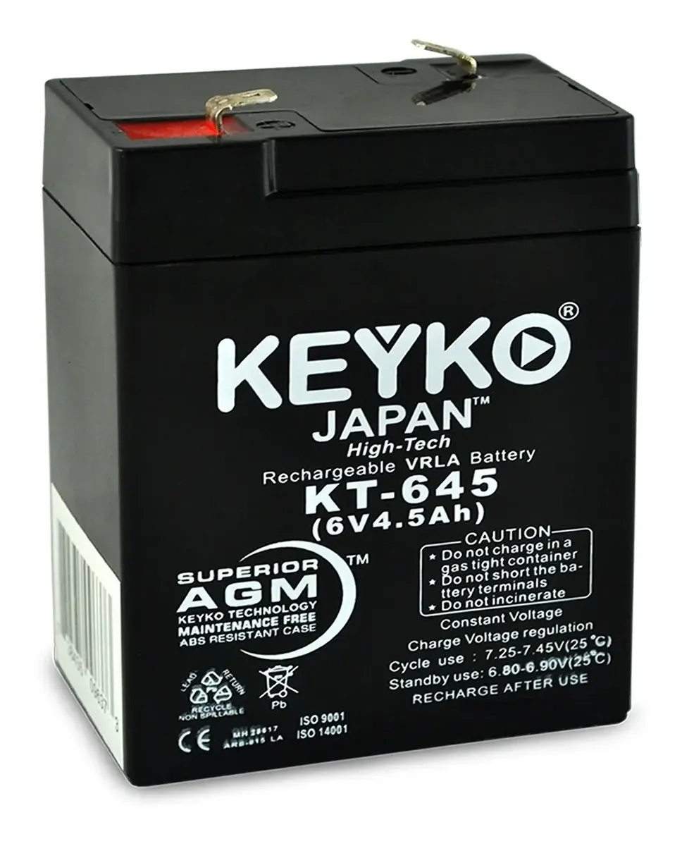 Batería Keyko 6Volt. 4,5Ah para UPS N/P: KT-645 - PC Mania