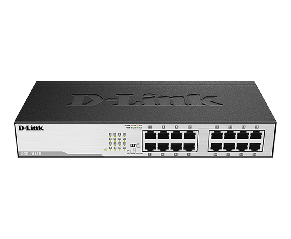 Switch D-Link 16 Puertos Gigabit no Administrable N/P: DGS-1016D - PC Mania
