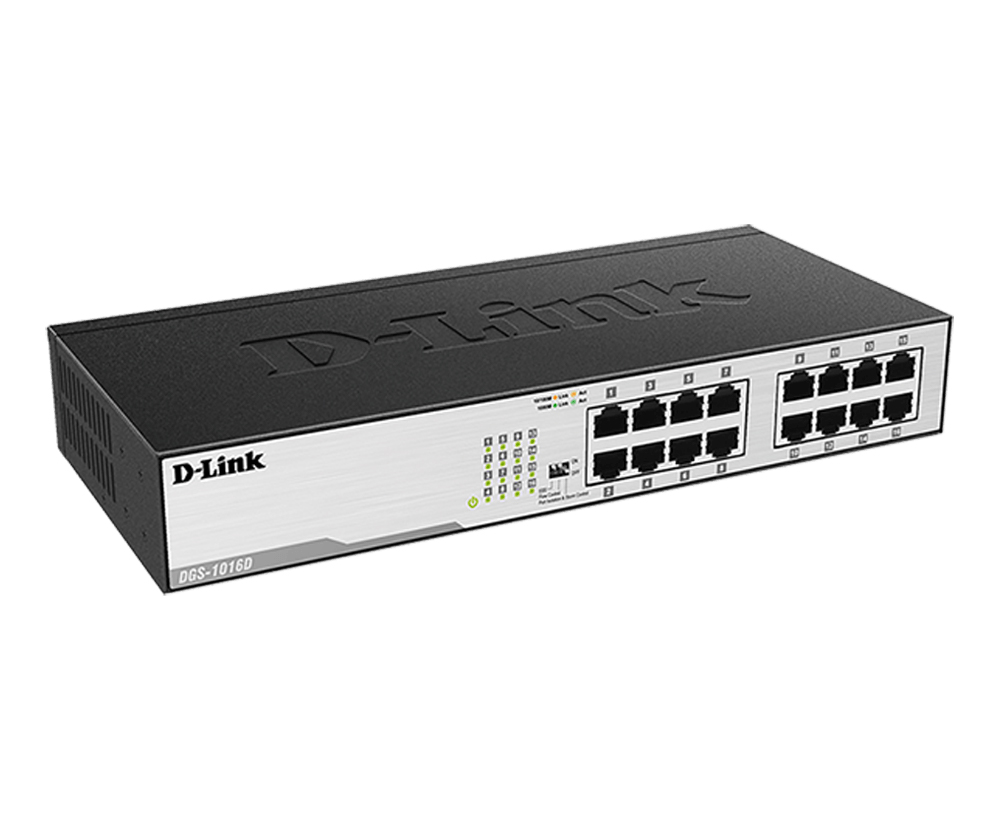 Switch D-Link 16 Puertos Gigabit no Administrable N/P: DGS-1016D - PC Mania