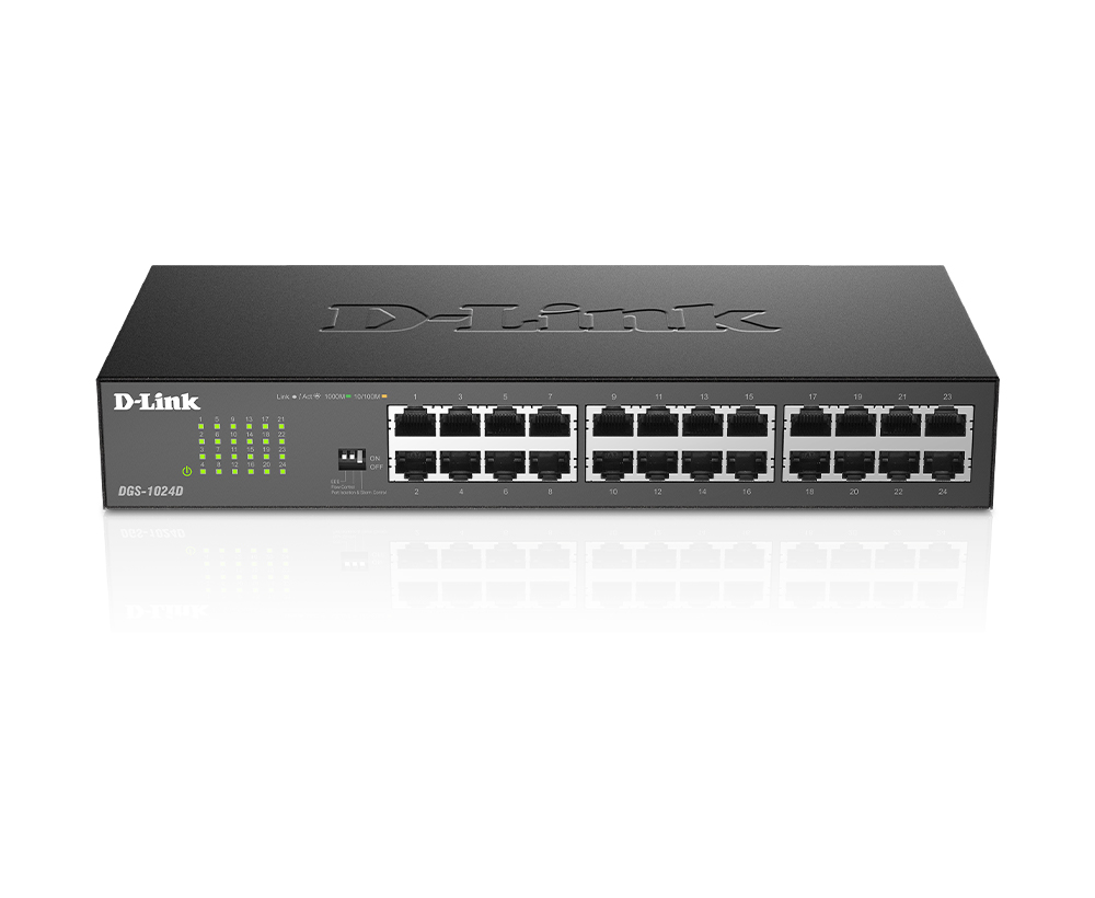 Switch D-Link 16 Puertos Gigabit no Administrable N/P: DGS-1024D - PC Mania