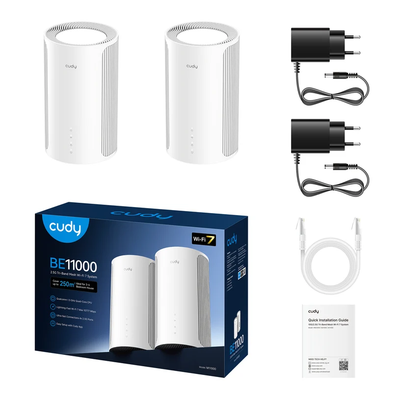 Router WiFi 7 Mesh CUDY BE1100 2.5 Gigabit Mod. M11000 2 PACK - PC Mania