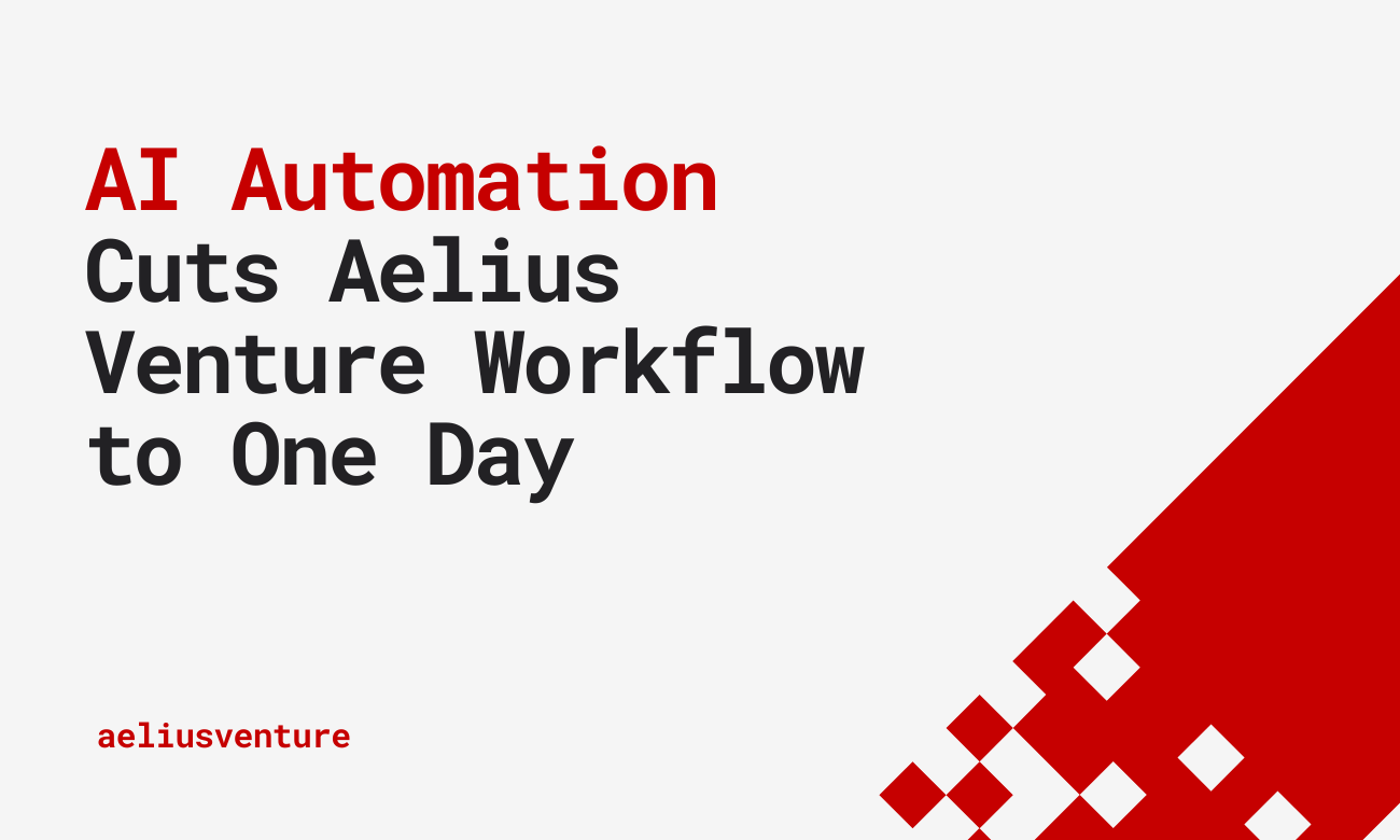 How Aelius Venture Used AI Automation to Reduce a Two-Week Workflow to One Day