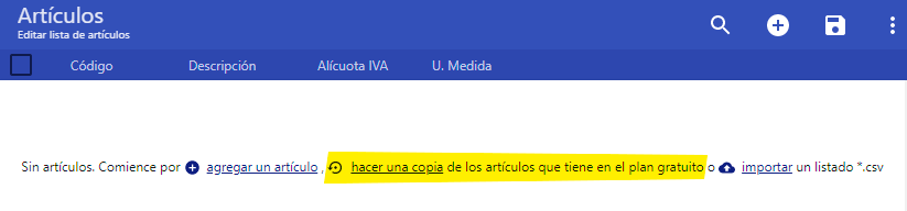 Importar artículos plan gratis