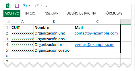 Importar clientes desde csv facturación electronica AFIP
