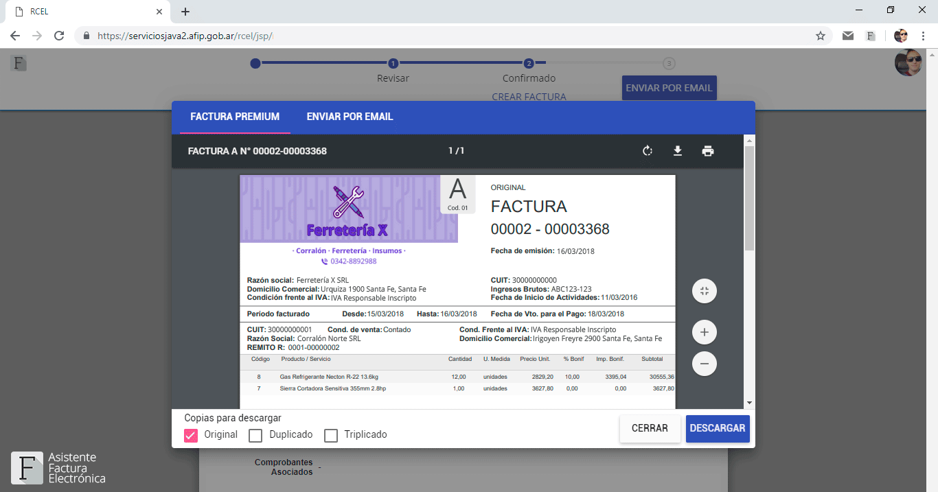 Insertar logo en factura electronica afip