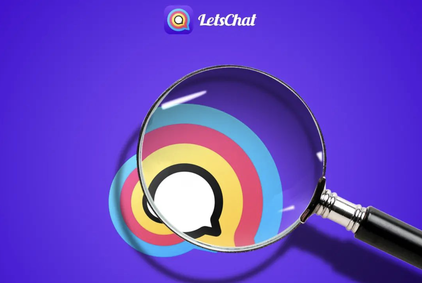 Poster of LetsChat with magnifying glass