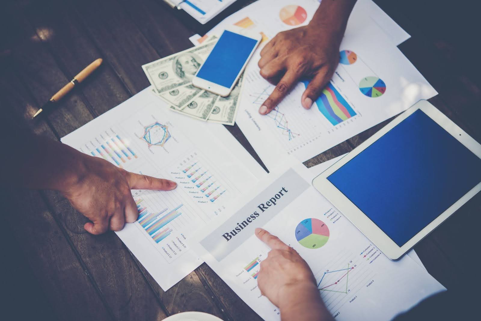 Business reports on a desk