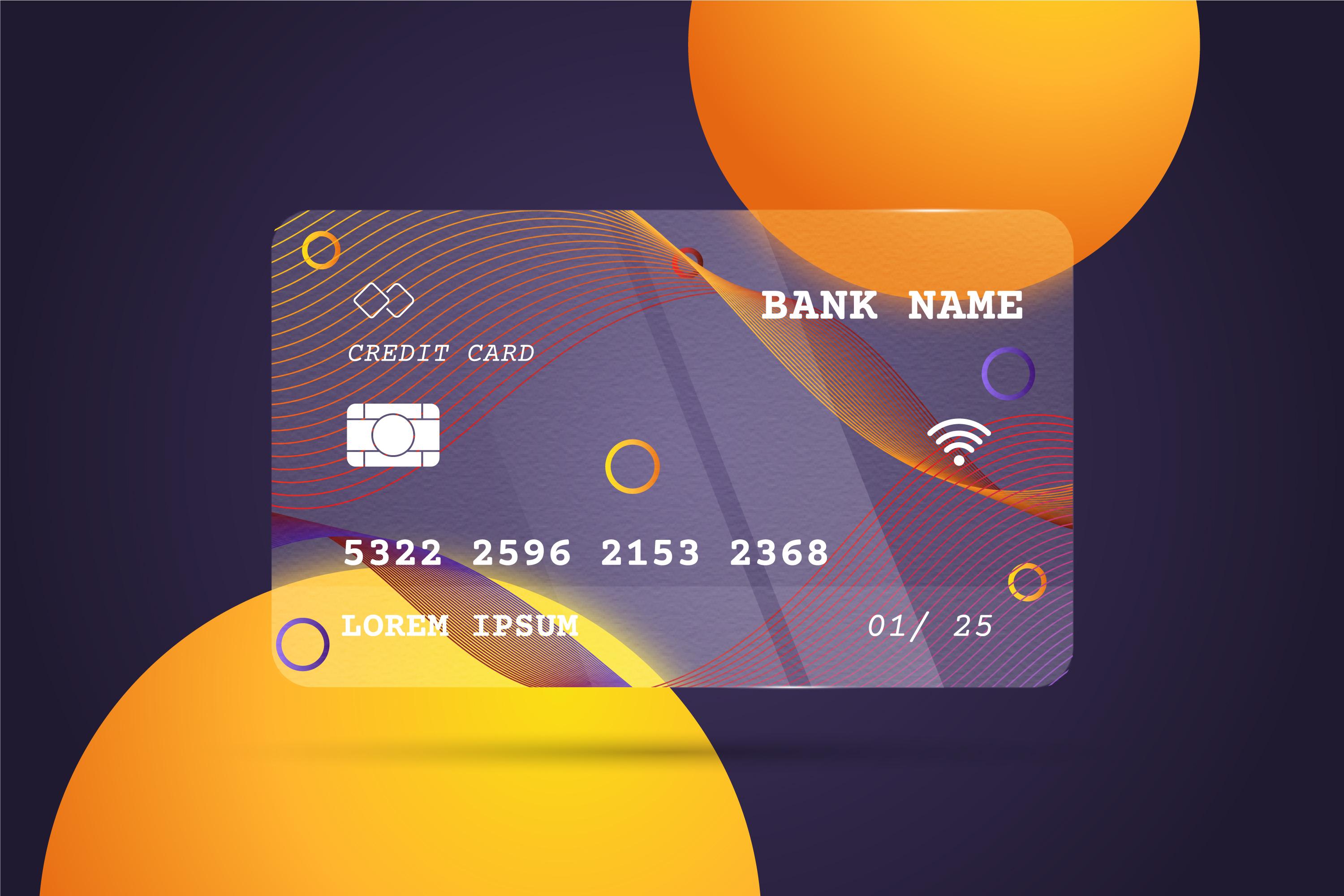Realistic glass effect credit card. Image by Freepik.