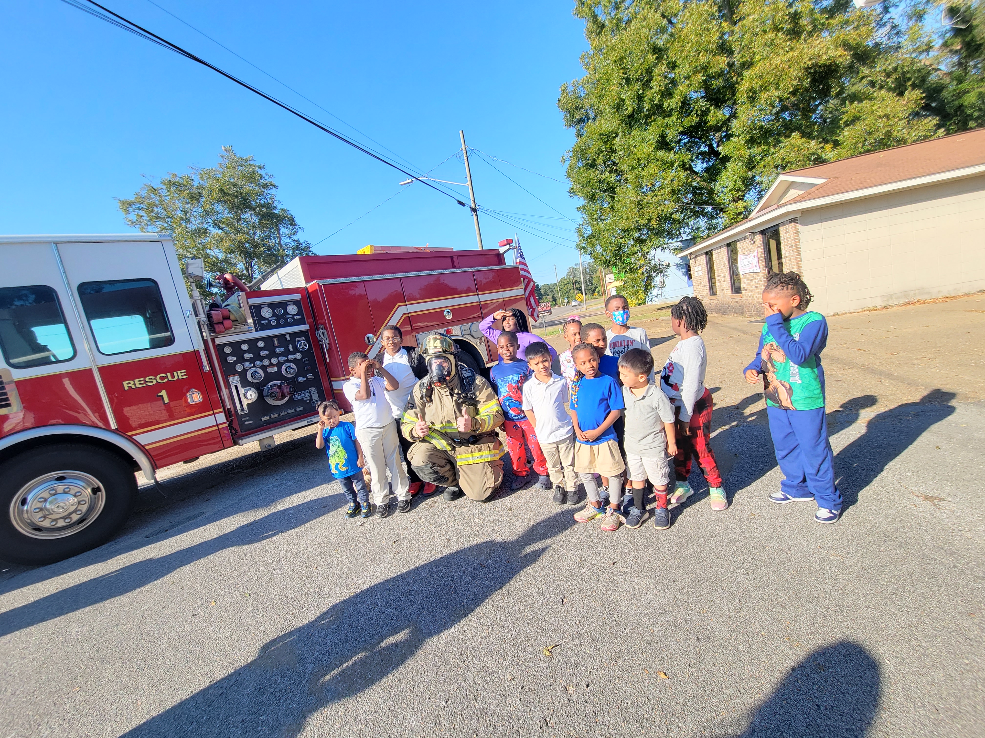 Newton City Firefighters visit Afternoon Adventure for Fire Prevention Month