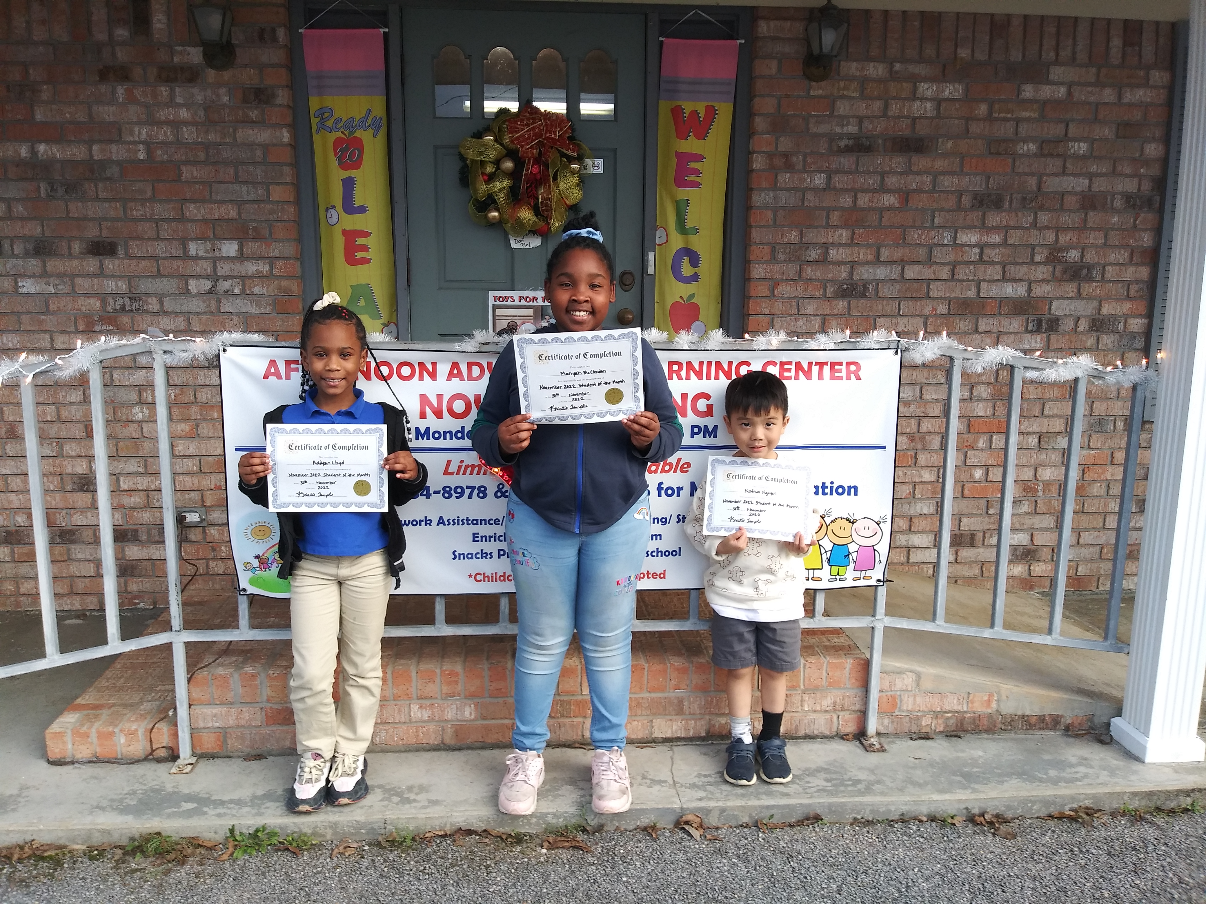 November 2022 Star Students of the Month