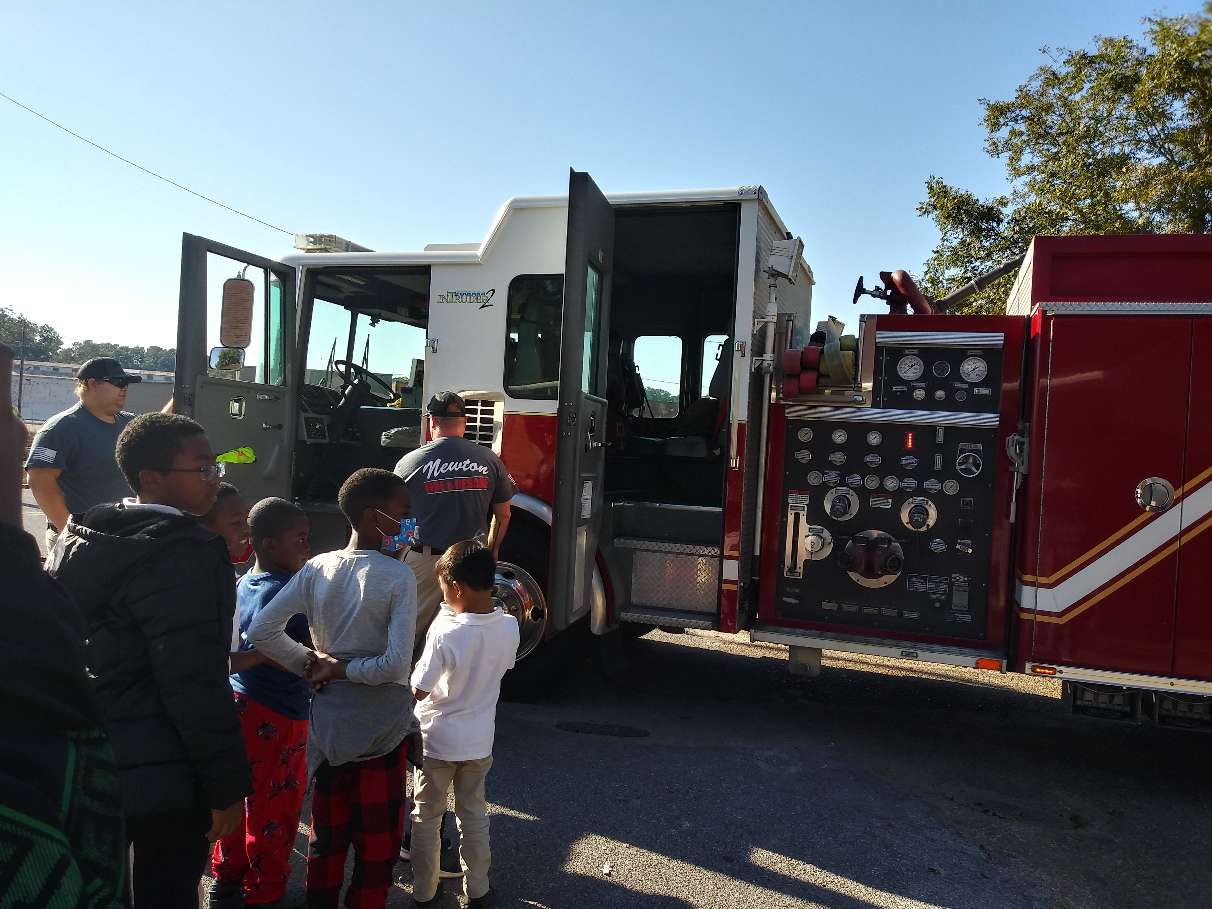 Newton City Firefighters visit Afternoon Adventure for Fire Prevention Month