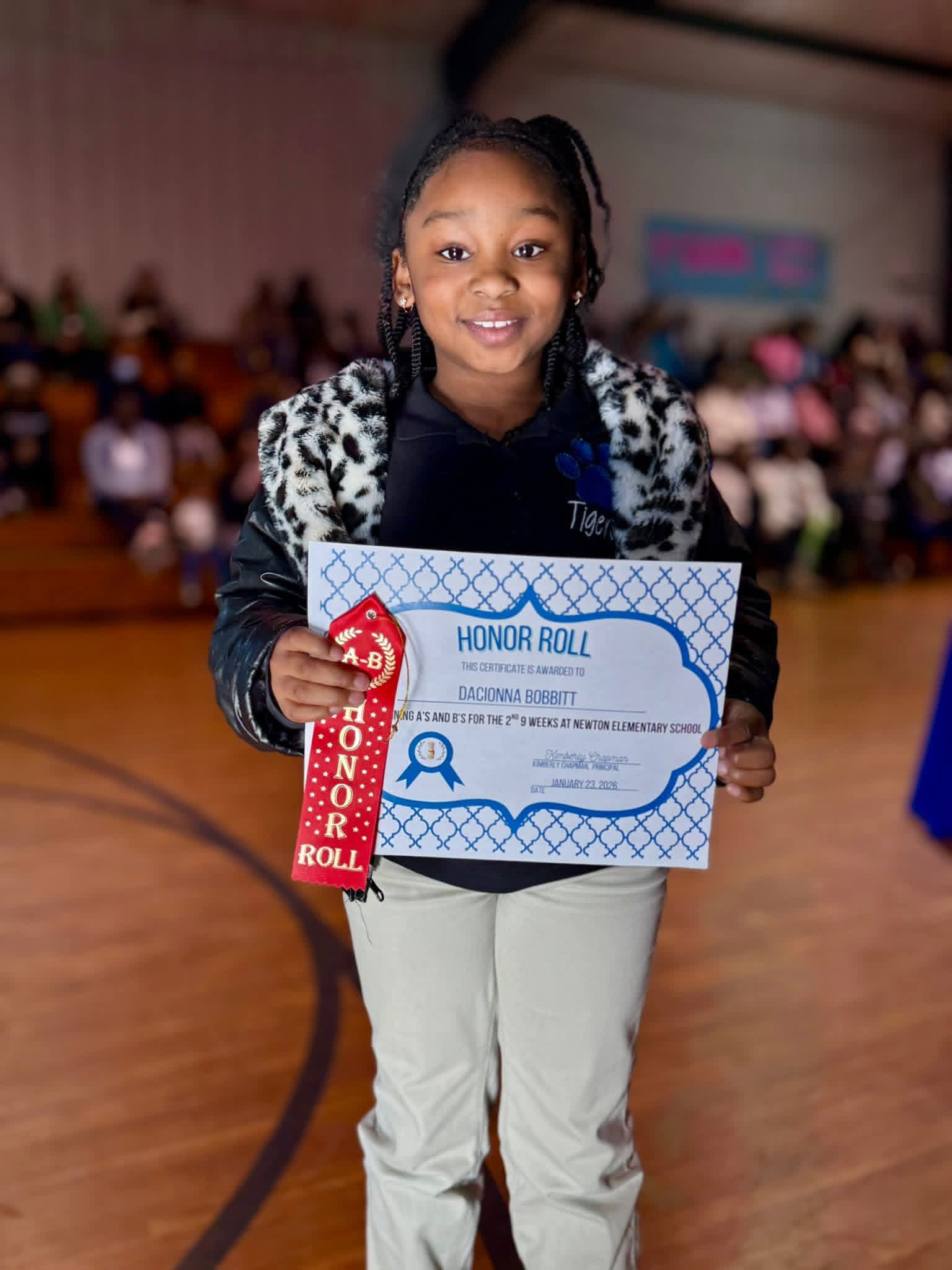 🎉 Congratulations to Daciona Bobbit for making the Honor Roll for the 2nd 9 weeks...