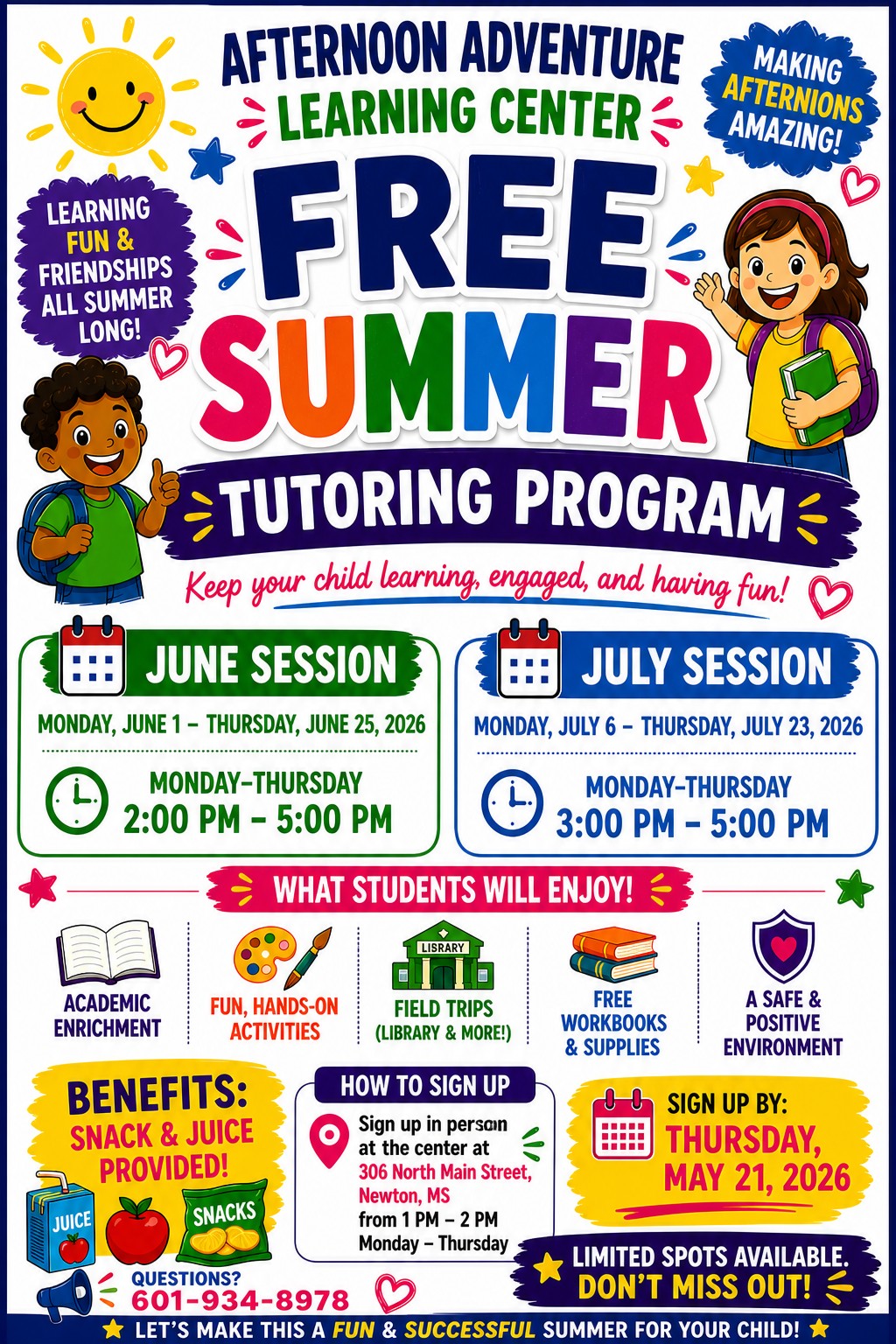 FREE SUMMER TUTORING 2026
