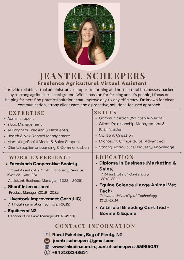 Rural Admin Support – Backed by Vet/AB Tech & business skills