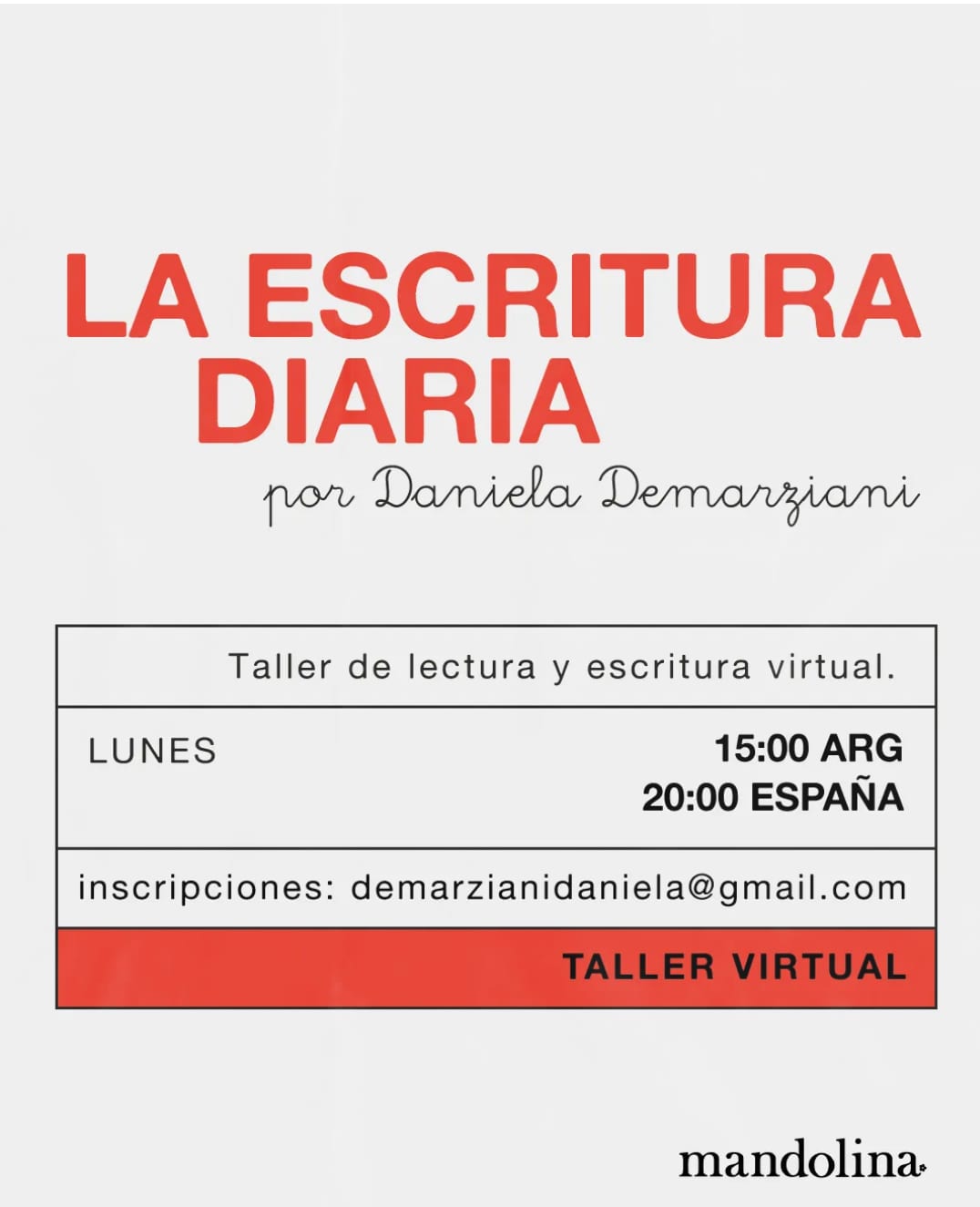 Imagen de Taller - La escritura diaria -Daniela Demarziani