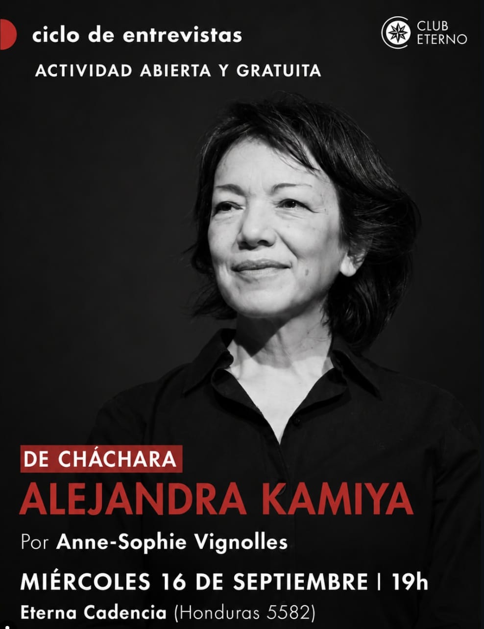 Imagen de Ciclo de entrevistas- De cháchara: Alejandra Kamiya