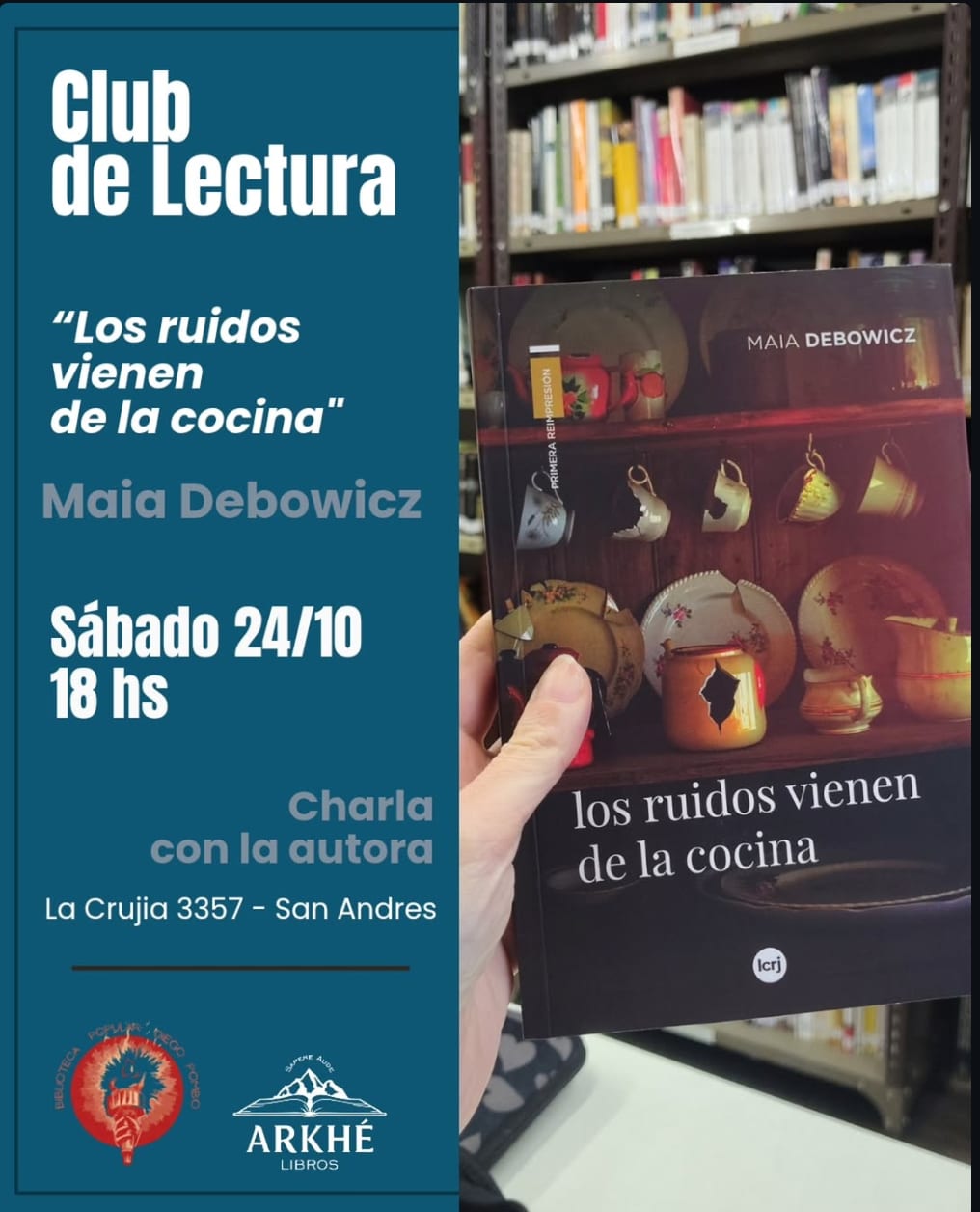 Imagen de Club de lectura: "Los ruidos vienen de la cocina" de Maia Debowicz