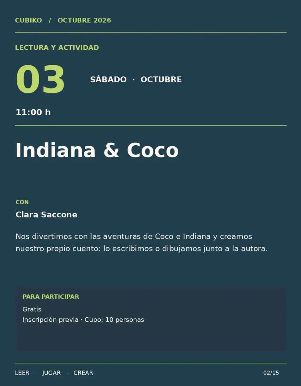 Imagen de "Indiana & Coco" con Clara Saccone