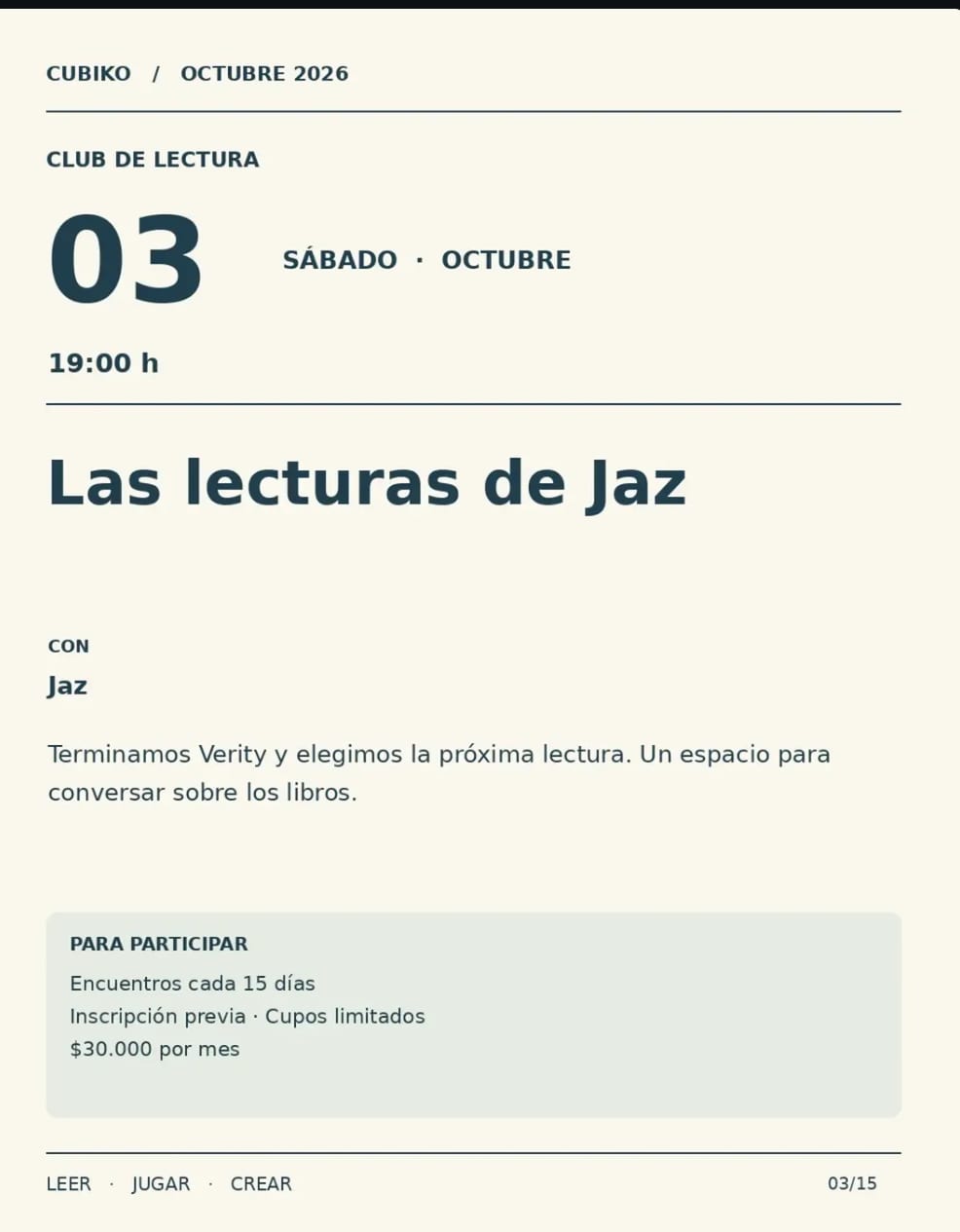 Imagen de Las lectura de Jaz