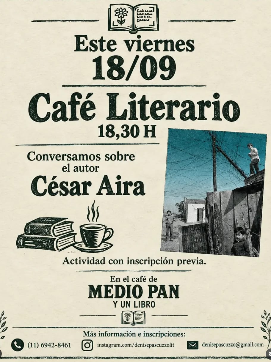 Imagen de Café Literario - Charlamos sobre el autor César Aira