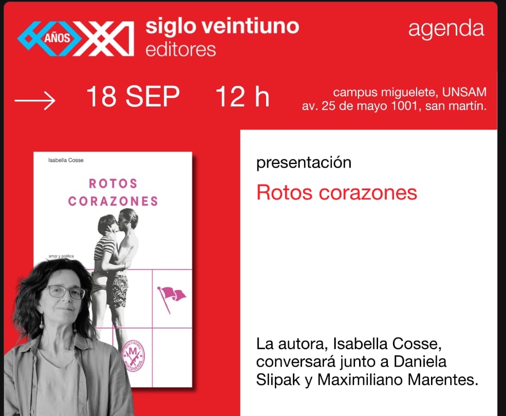 Imagen de Presentación "Rotos corazones" de Isabella Cosse