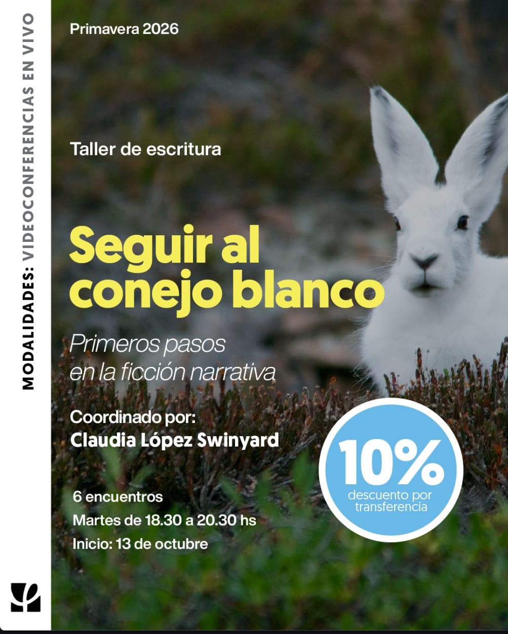 Imagen de Taller de escritura "Seguir al conejo blanco"