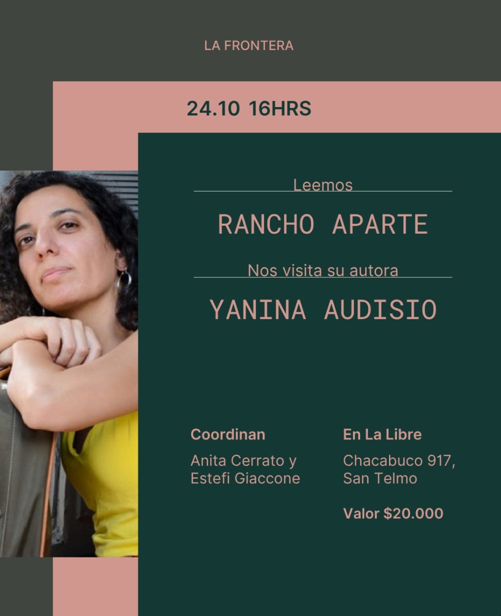 Imagen de Club de lectura - La Frontera: "Rancho aparte" de Yanina Audisio