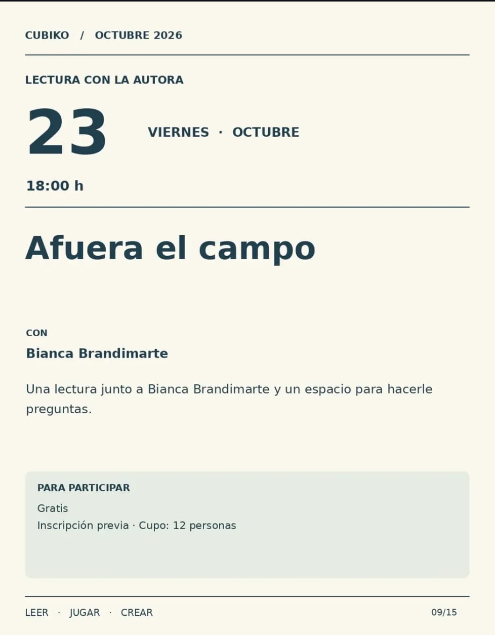 Imagen de Afuera el campo
