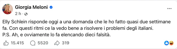 Post Giorgia Meloni