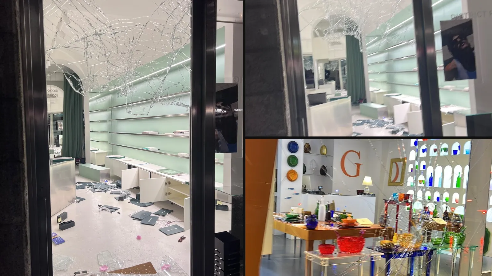 Negozi devastati a Milano