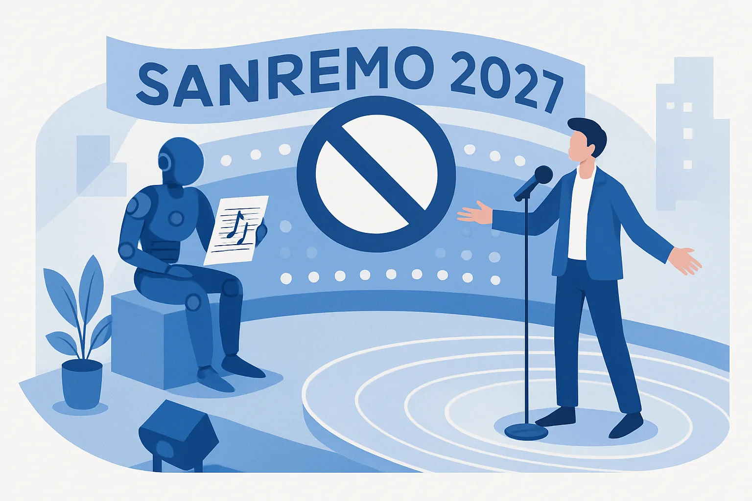 Sanremo 2027, primo stop all'IA: vietati i brani scritti dall'intelligenza artificiale