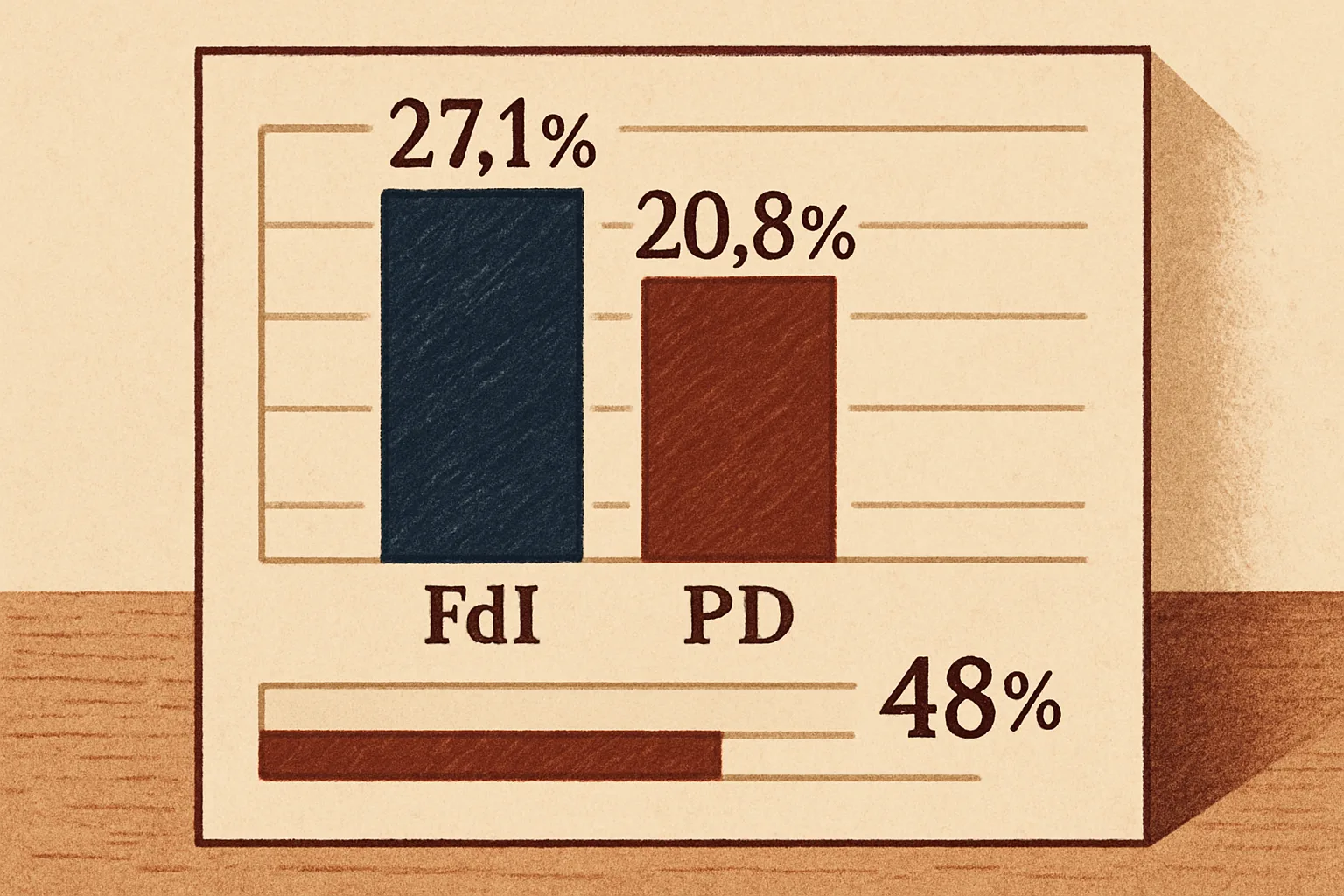 Sondaggio SWG: FdI al 27,1%, Pd al 20,8%.