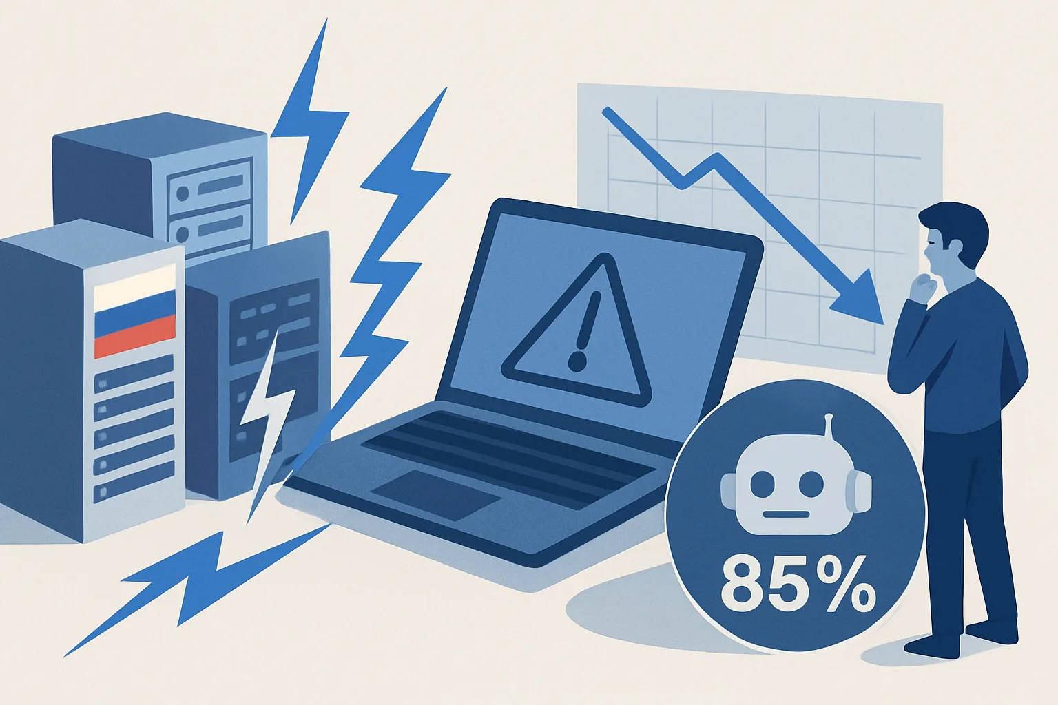 Attacchi ai data center russi: crollo dell’85% dei bot online