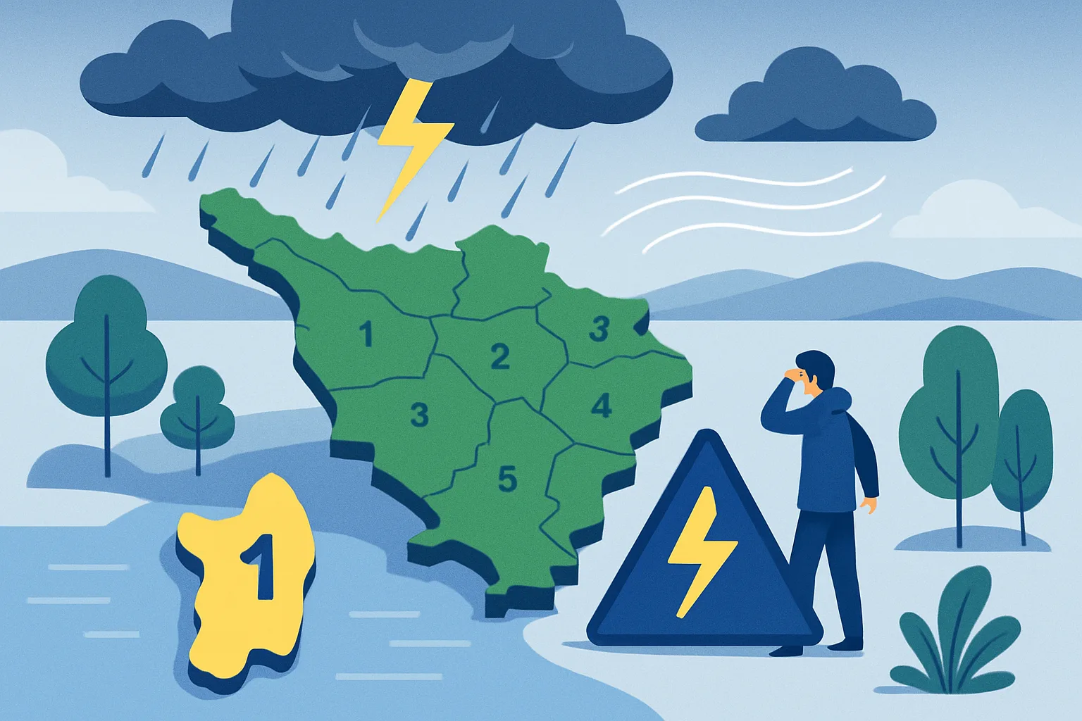 Toscana, allerta gialla per temporali: attesi forti venti e calo delle temperature