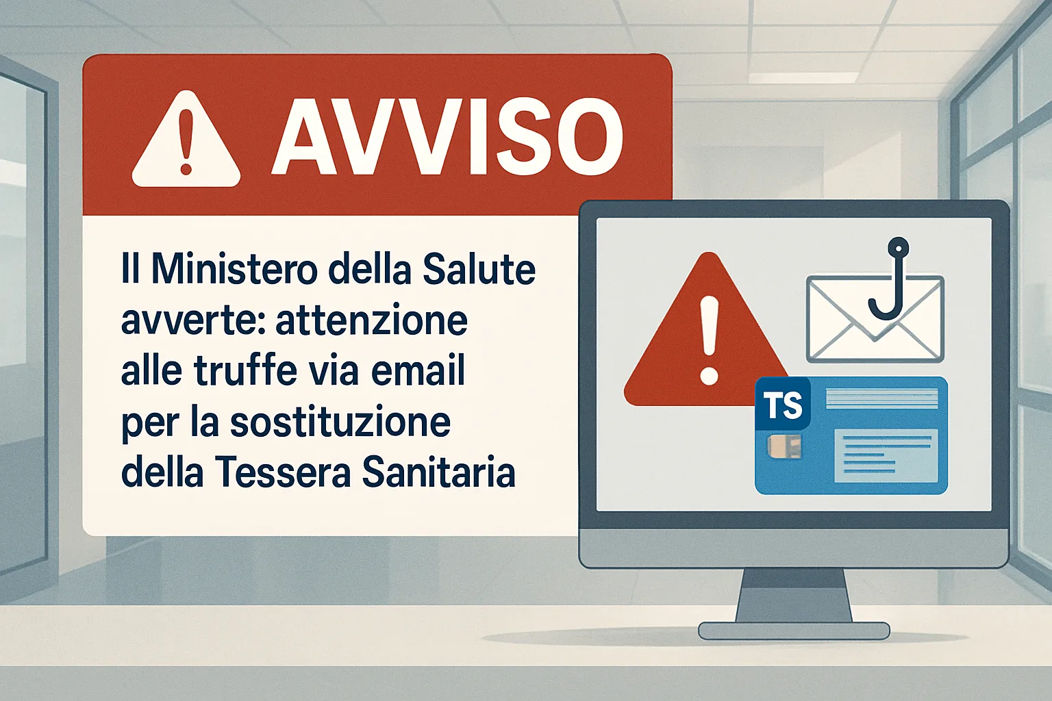 Ministero della Salute, allarme truffa: mail false per sostituire la Tessera Sanitaria