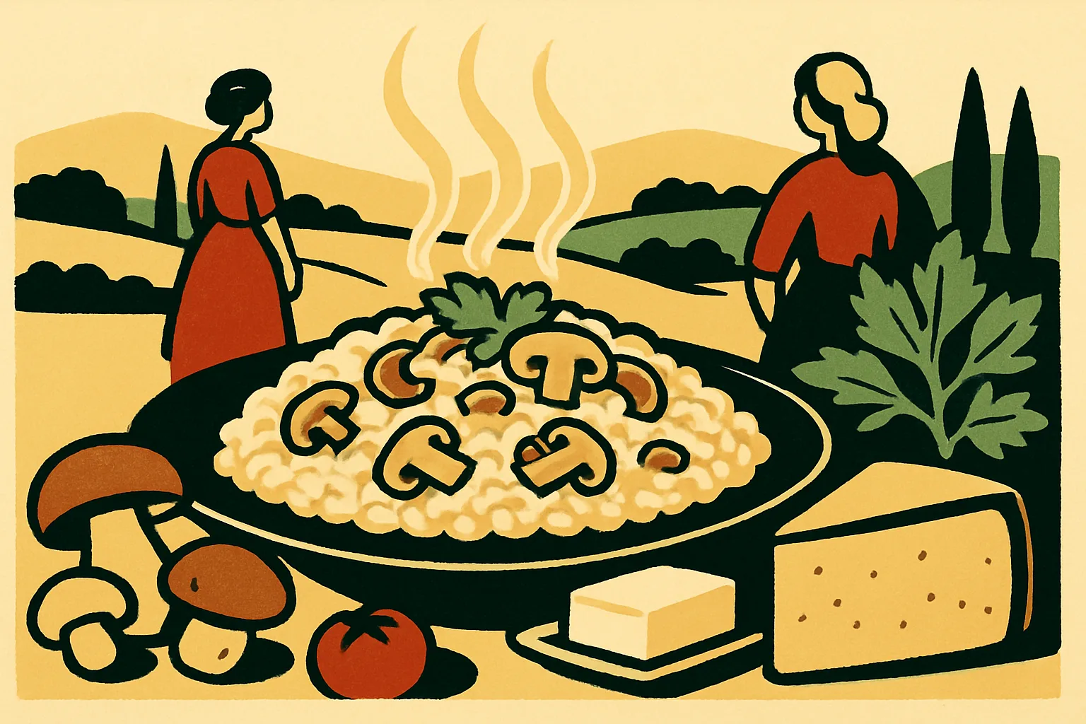 Risotto ai funghi: la ricetta classica pronta in 35 minuti