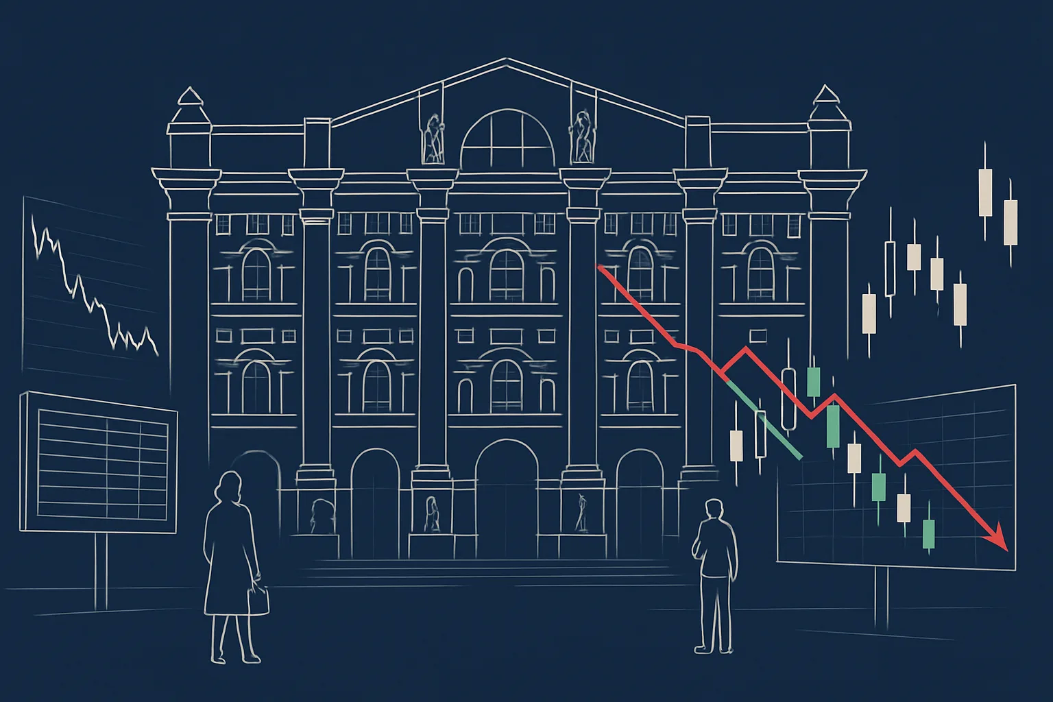 Piazza Affari in forte calo: Ftse Mib -1,82%, spread in rialzo a 128 punti