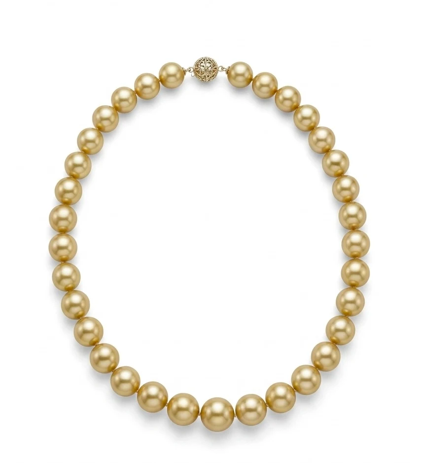 12–15mm Golden South Sea Pearl Necklace