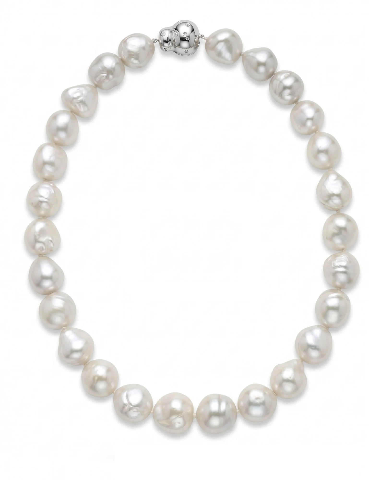 15–17mm White South Sea Baroque Pearl Necklace